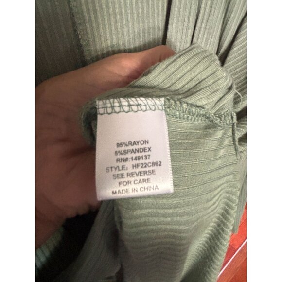 NWT Hyfve Women's Top Size Small Sage Green Draped Rayon & Spandex Trendy - Picture 6 of 6